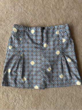 Vuarnet Blue, Black and Yellow Geometric A-Line Skirt
